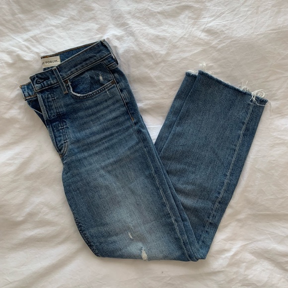Denim forum arlo high rise straight jeans 28L in blue - Picture 3 of 4